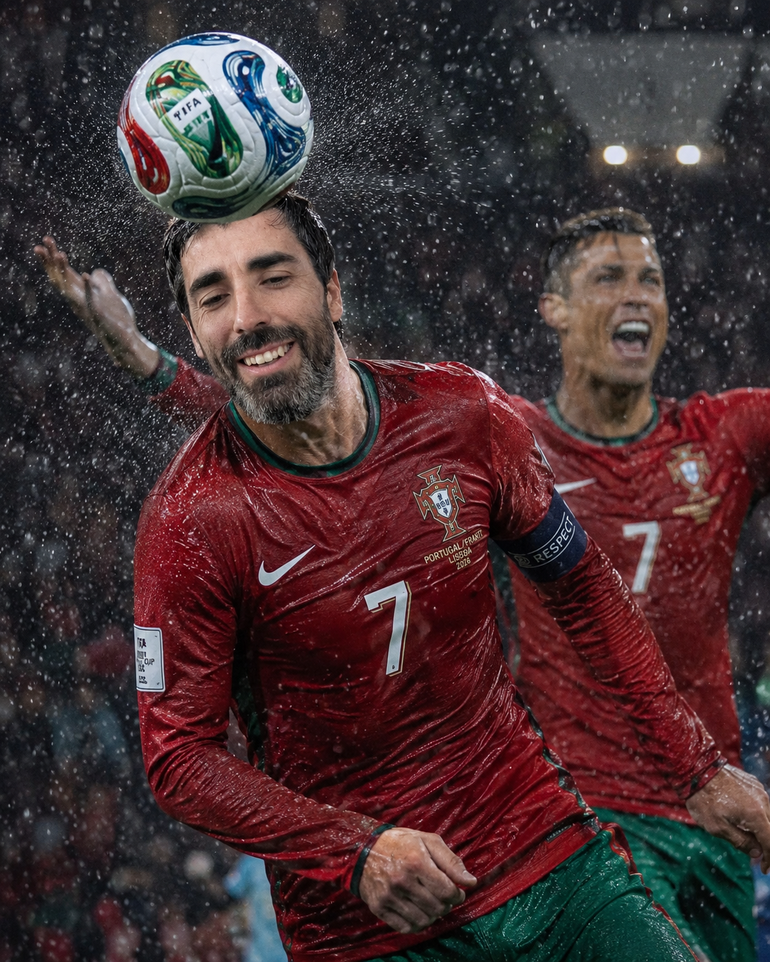 Header Goal in Heavy Rain AI prompt World Cup 2026