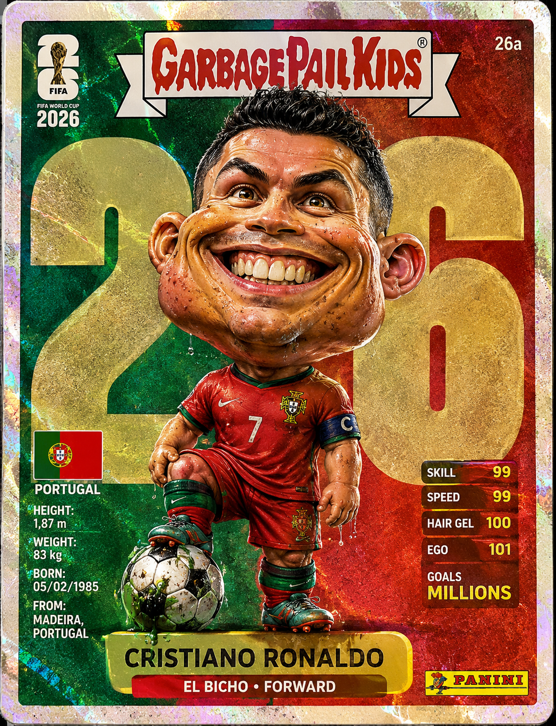 World Cup 2026 Caricature Football Sticker Card AI AI prompt World Cup 2026
