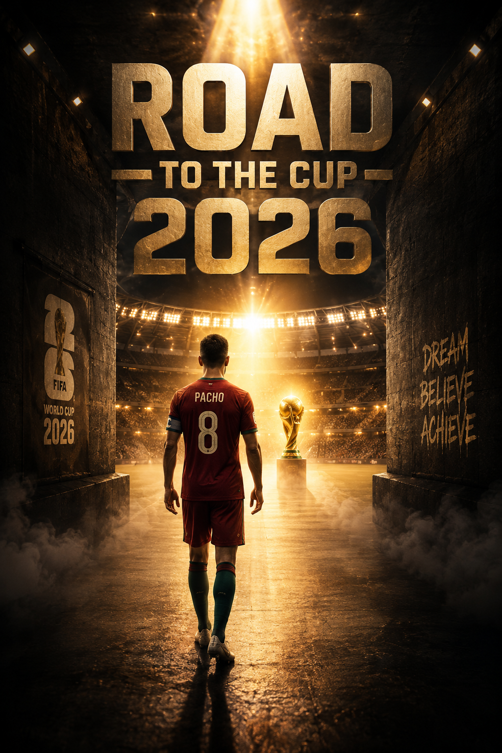 Road to the Cup Tunnel Poster AI prompt World Cup 2026