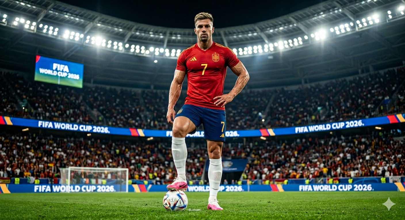 Elite World Cup Player Portrait – Stadium Icon AI prompt World Cup 2026