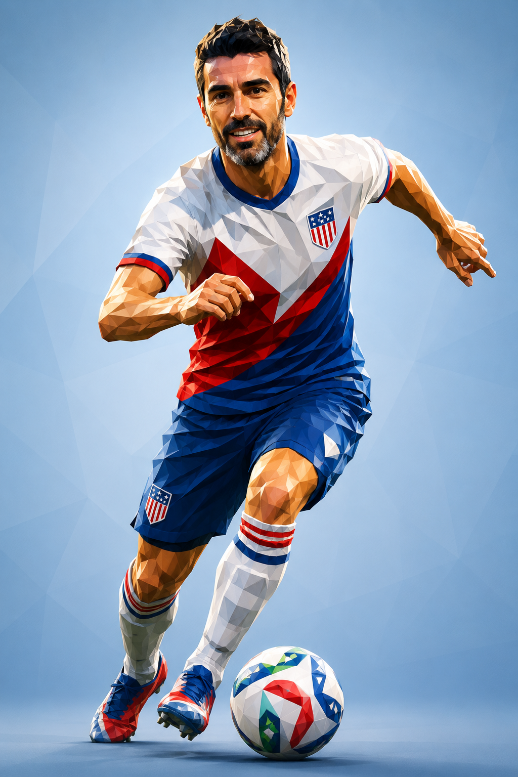 3D Low-Poly Football Hero – World Cup 2026 Character Render AI prompt World Cup 2026