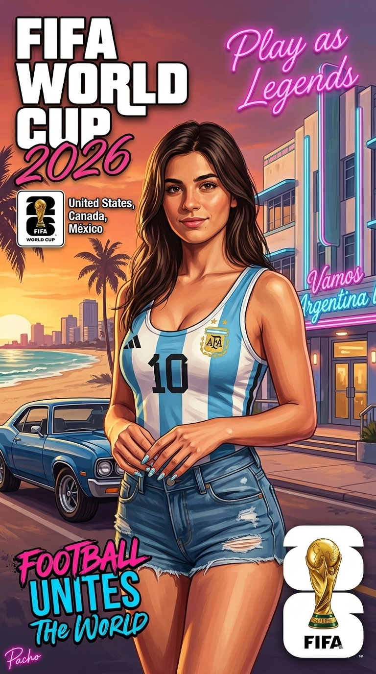 FIFA World Cup 2026 Official Poster – GTA VI Rockstar Games Style AI prompt World Cup 2026