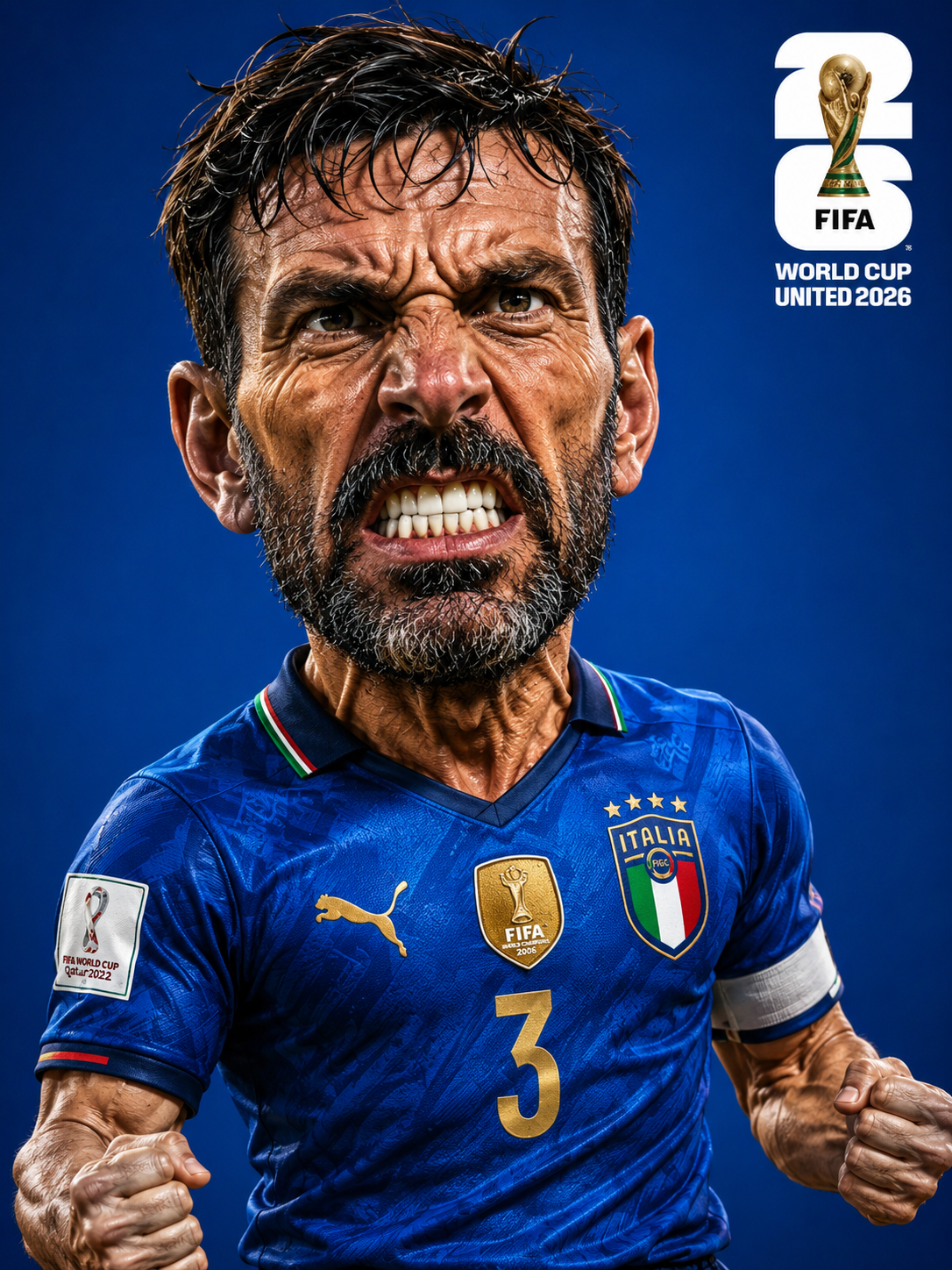 3D Cartoon Realistic Caricature – Football Legend Iconic Portrait AI prompt World Cup 2026