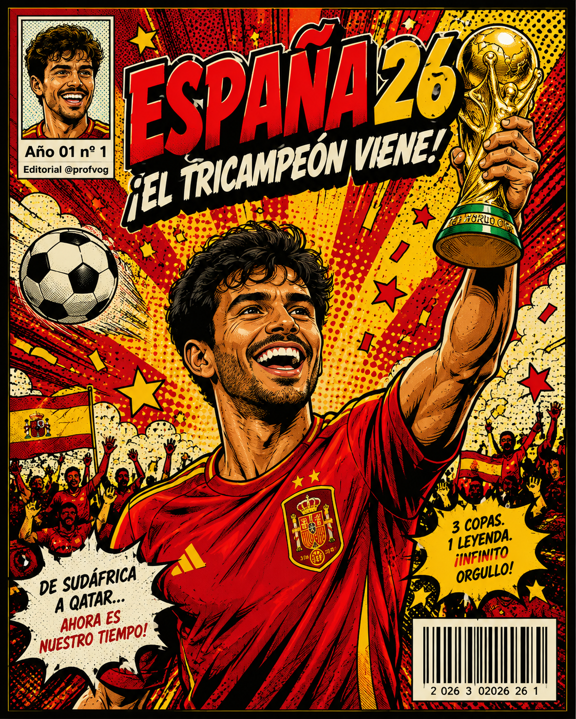 Comic Book Cover Poster – Pop Art Championship Celebration AI prompt World Cup 2026
