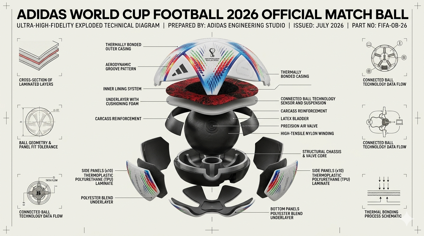 World Cup 2026 Football Technical Diagram – Premium Engineering Poster AI prompt World Cup 2026